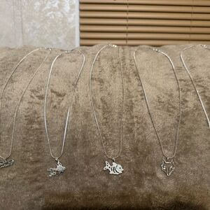 Elegant Silver Fish Pendant Necklace